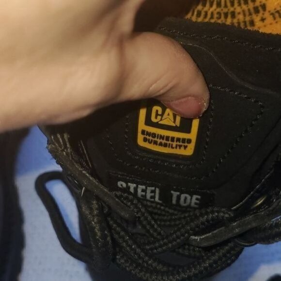 Caterpillar Antibacterial Sz. 7W‎ Oversee Black Steel Toed Tied Oxford Work Shoe - Picture 5 of 12